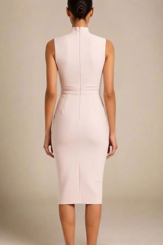 Grace Bandage Midi Dress - Cream