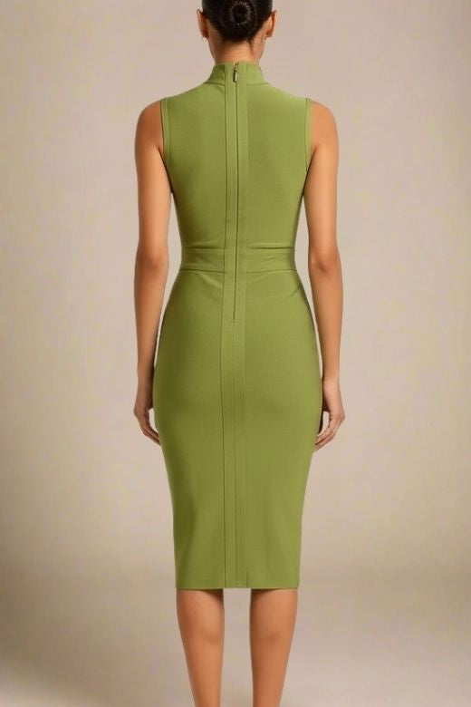 Grace Bandage Midi Dress - Olive Green
