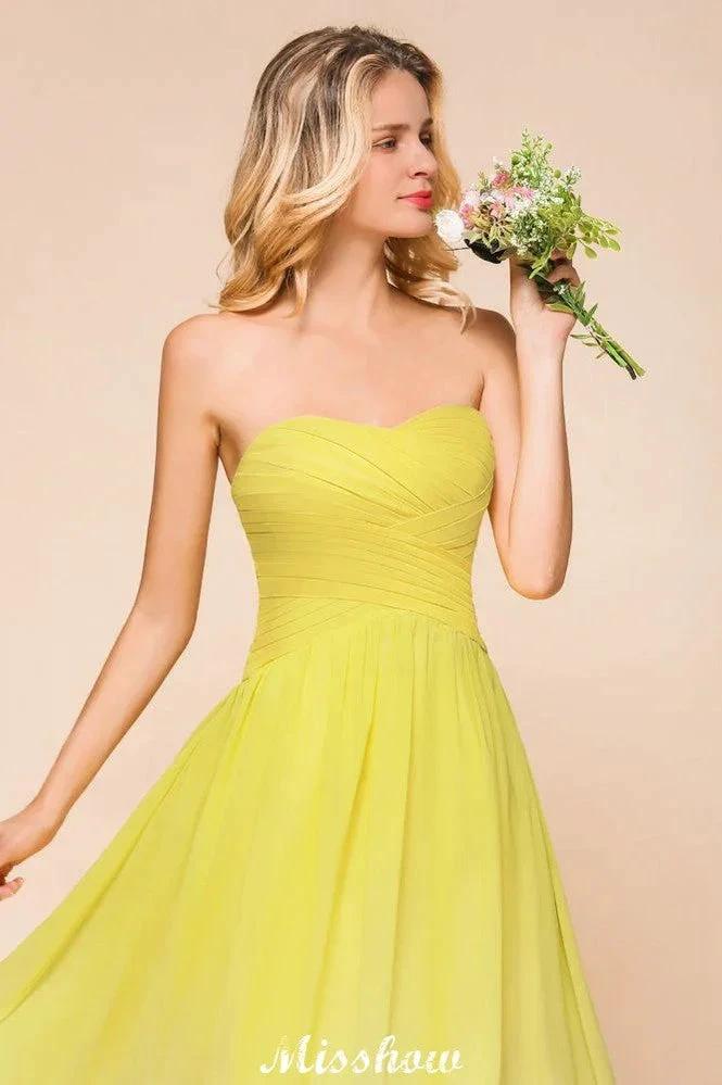 Gradient Sweetheart Floor Length Bridesmaid Dress Chiffon Wedding Party Dress (ZD12952)