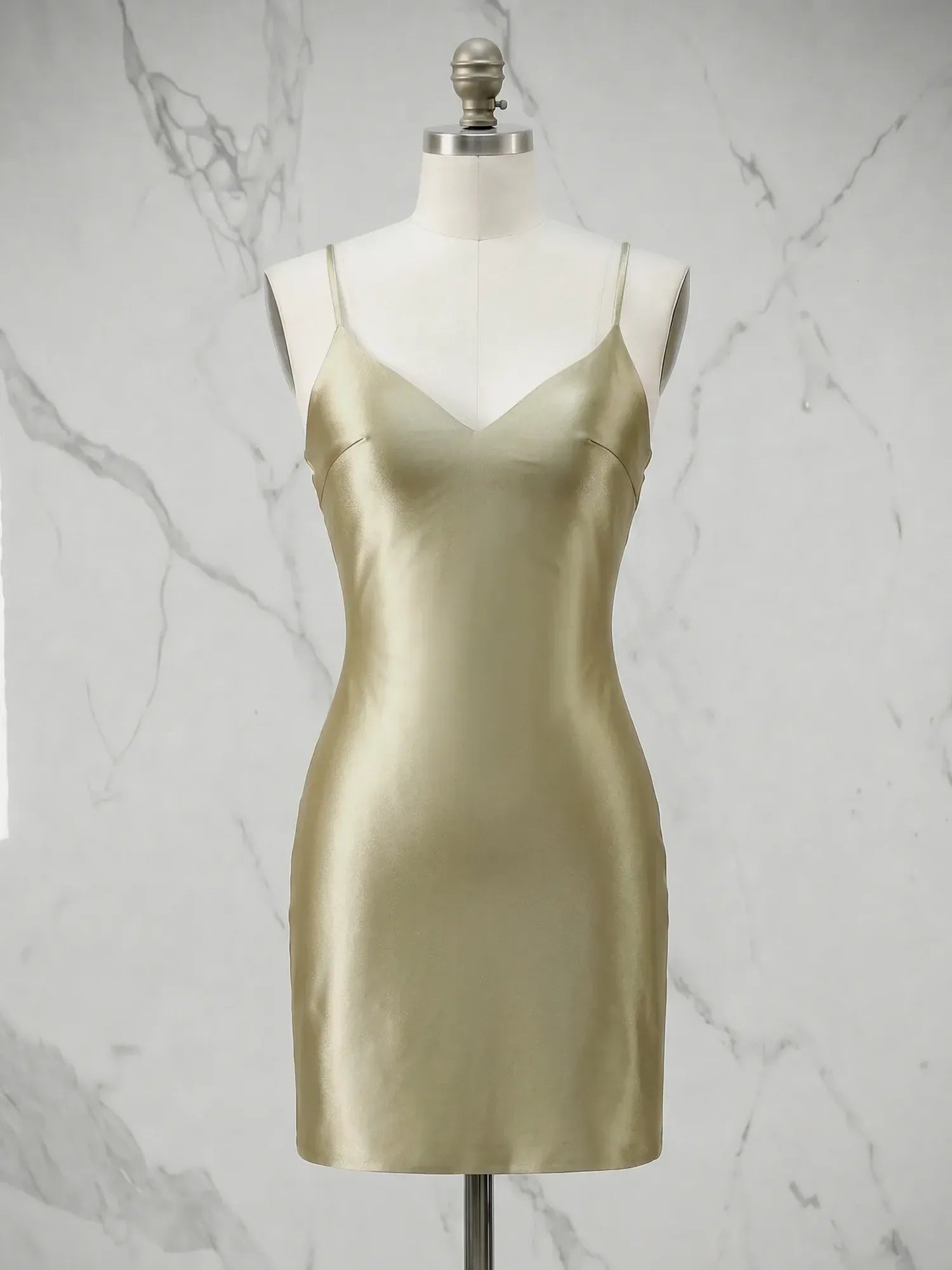 V-Neck Satin Lace-Up Back Mini Bodycon Homecoming Dresses