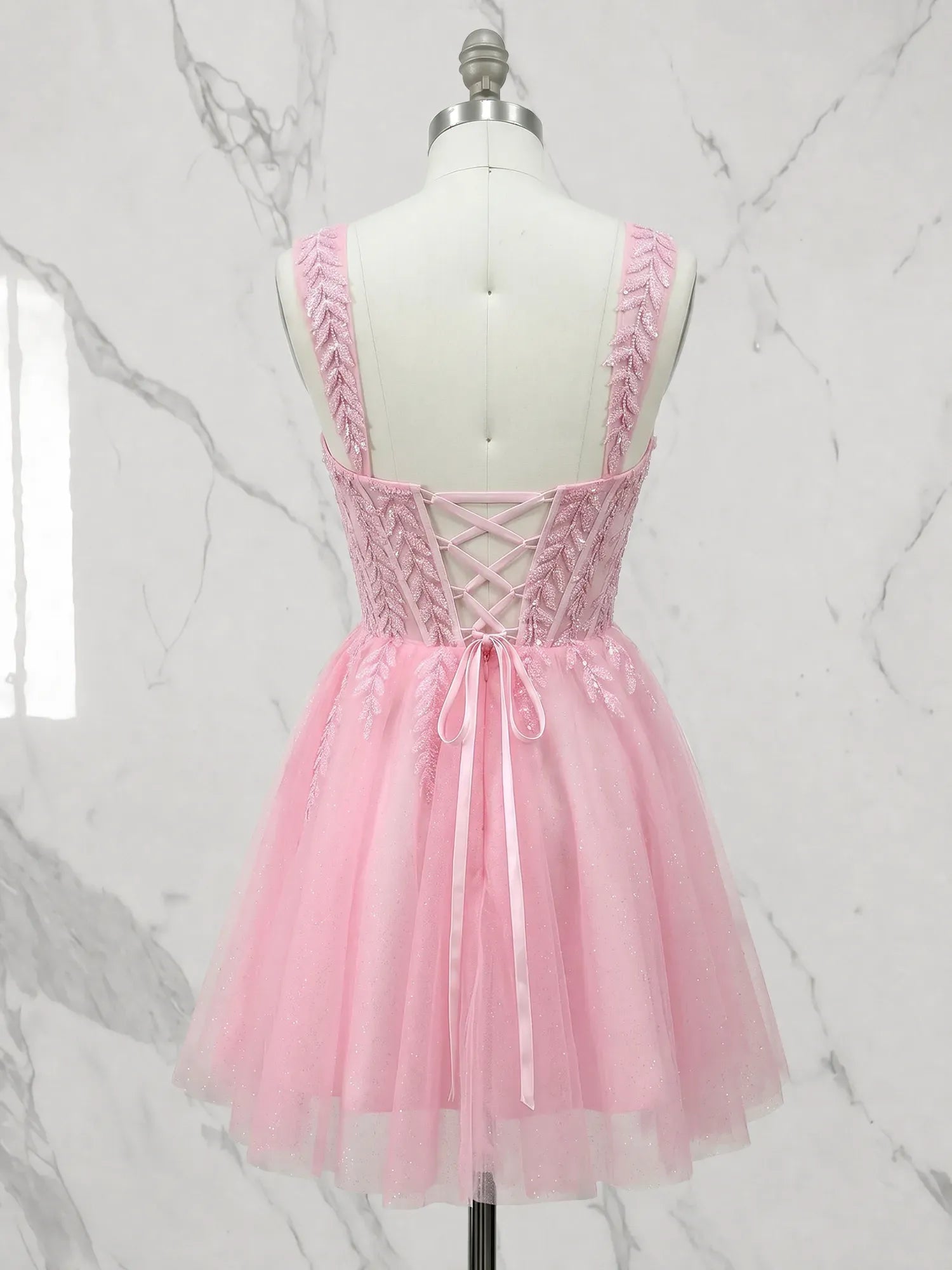 V-Neck Beaded Sequin Satin Bodycon Mini Homecoming Dresses