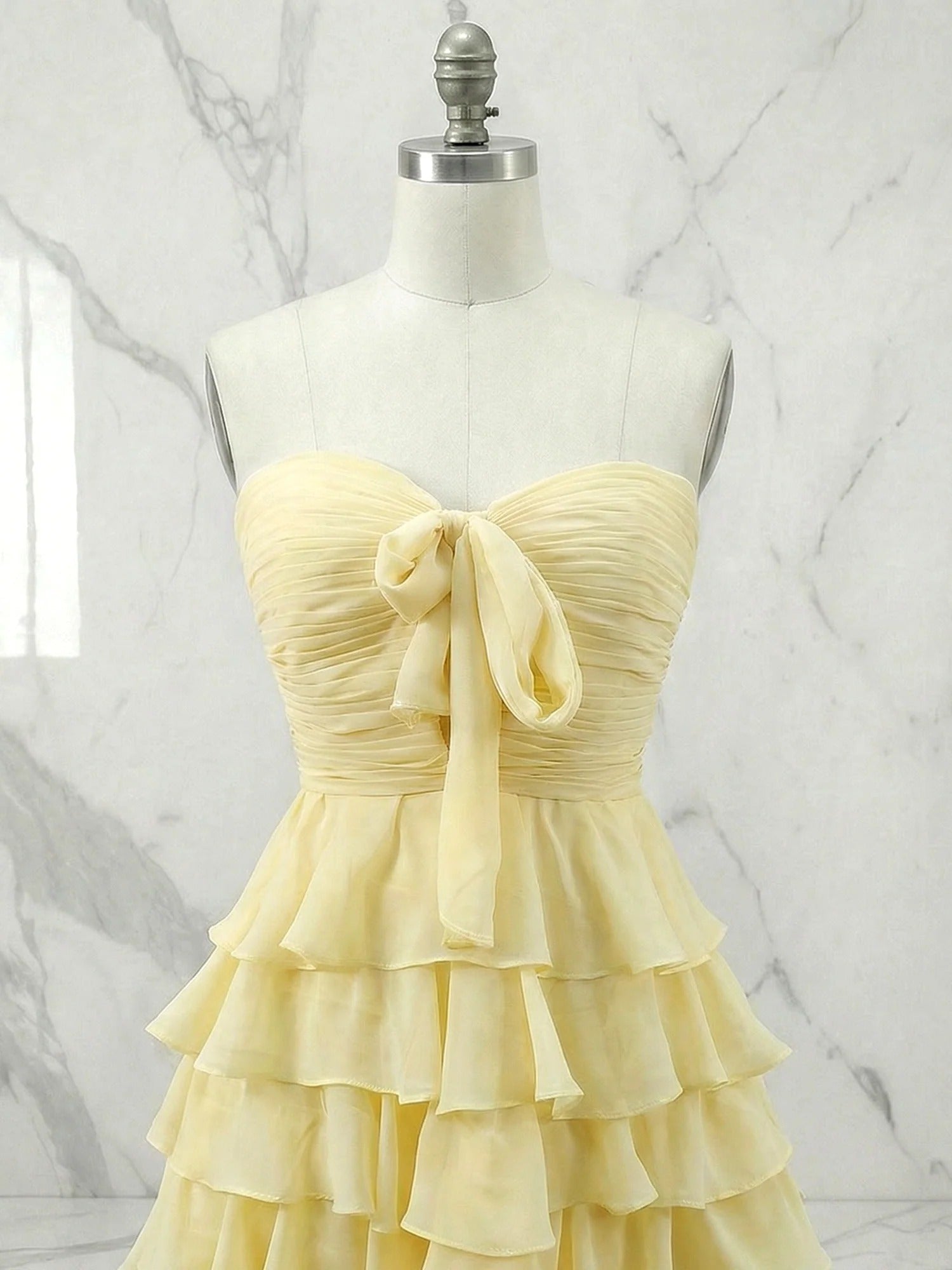 Chiffon A Line Tiered Short Homecoming Dress with Ruffles