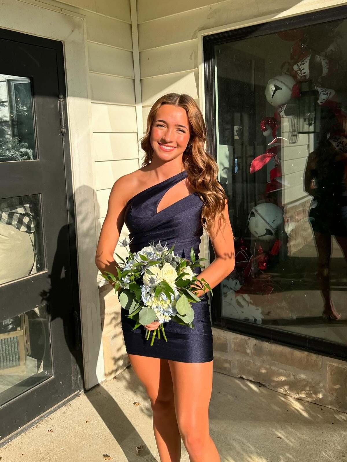 Bodycon One Shoulder Short Homecoming Dress
