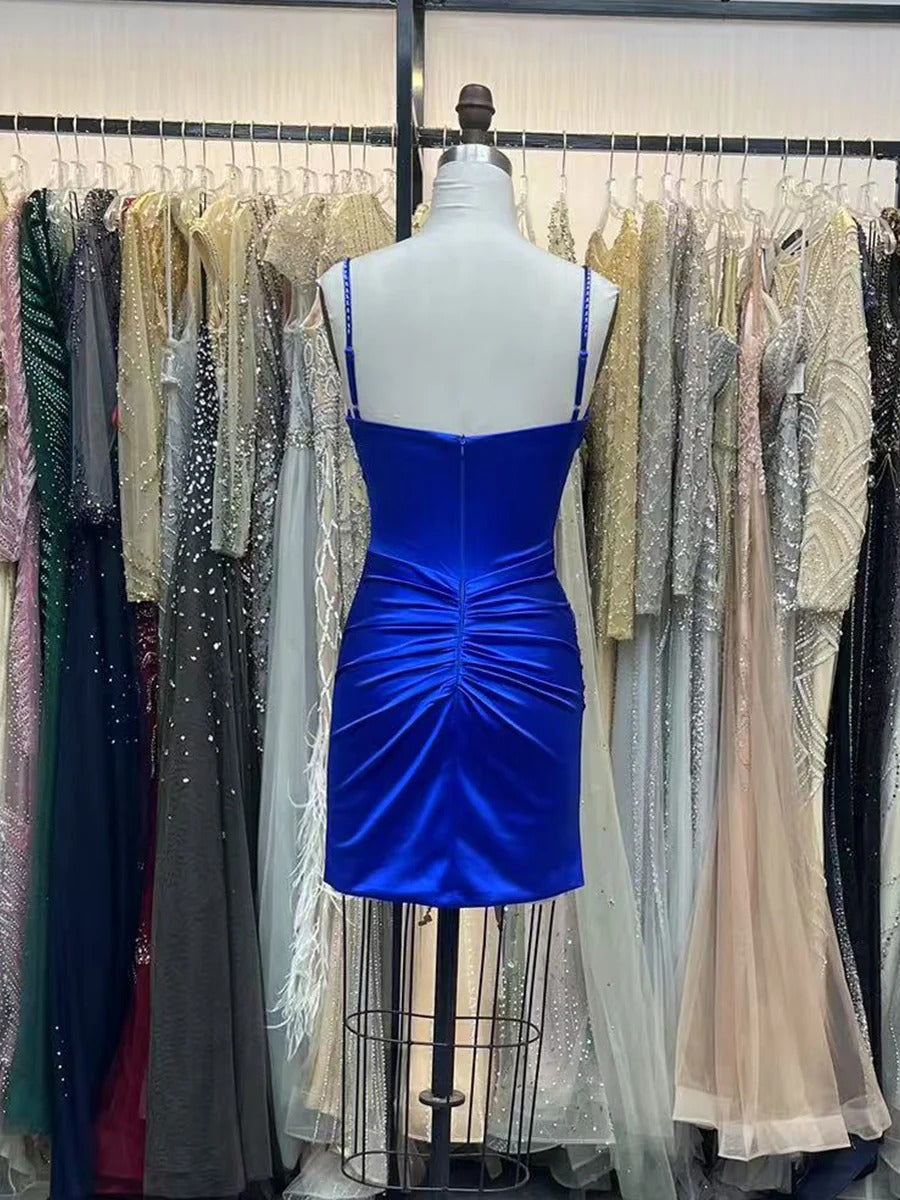 Beaded V Neck Corset Bodice Short Homecoming Dress
