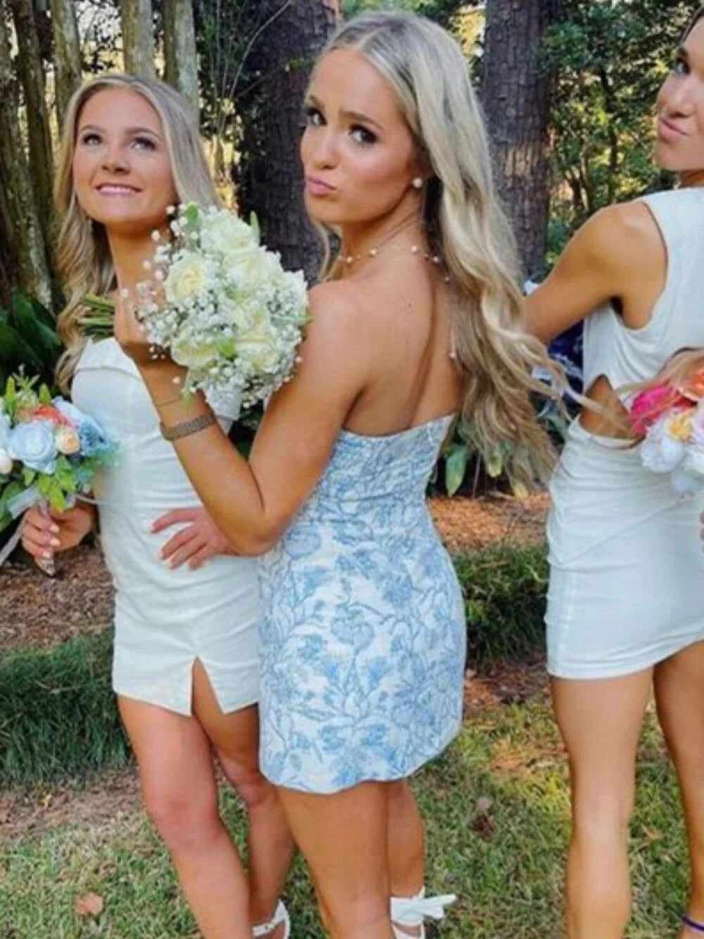 Strapless Short Homecoming Mini Dress