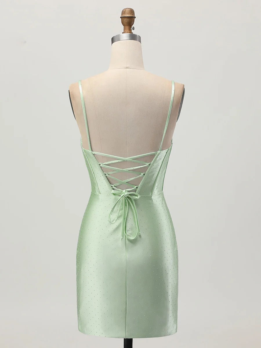 Bodycon Corset Cut Out Short Homecoming Dress with Beading