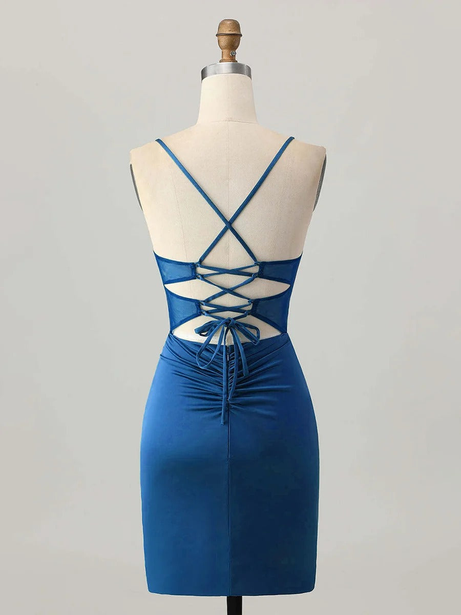 Satin Tight Short Corset Homecoming Dress