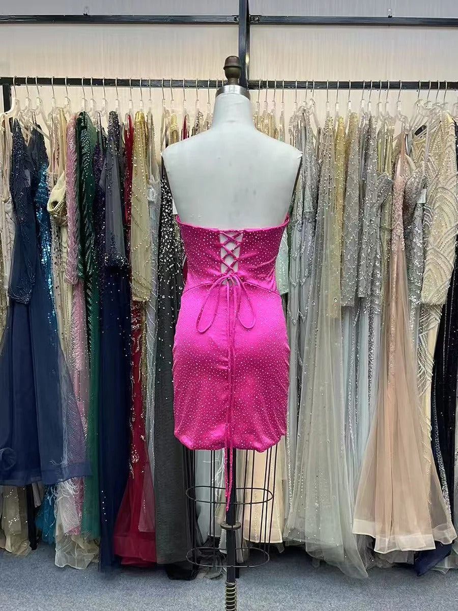 Bodycon Strapless Sweetheart Short Homecoming Dress with Keyholes