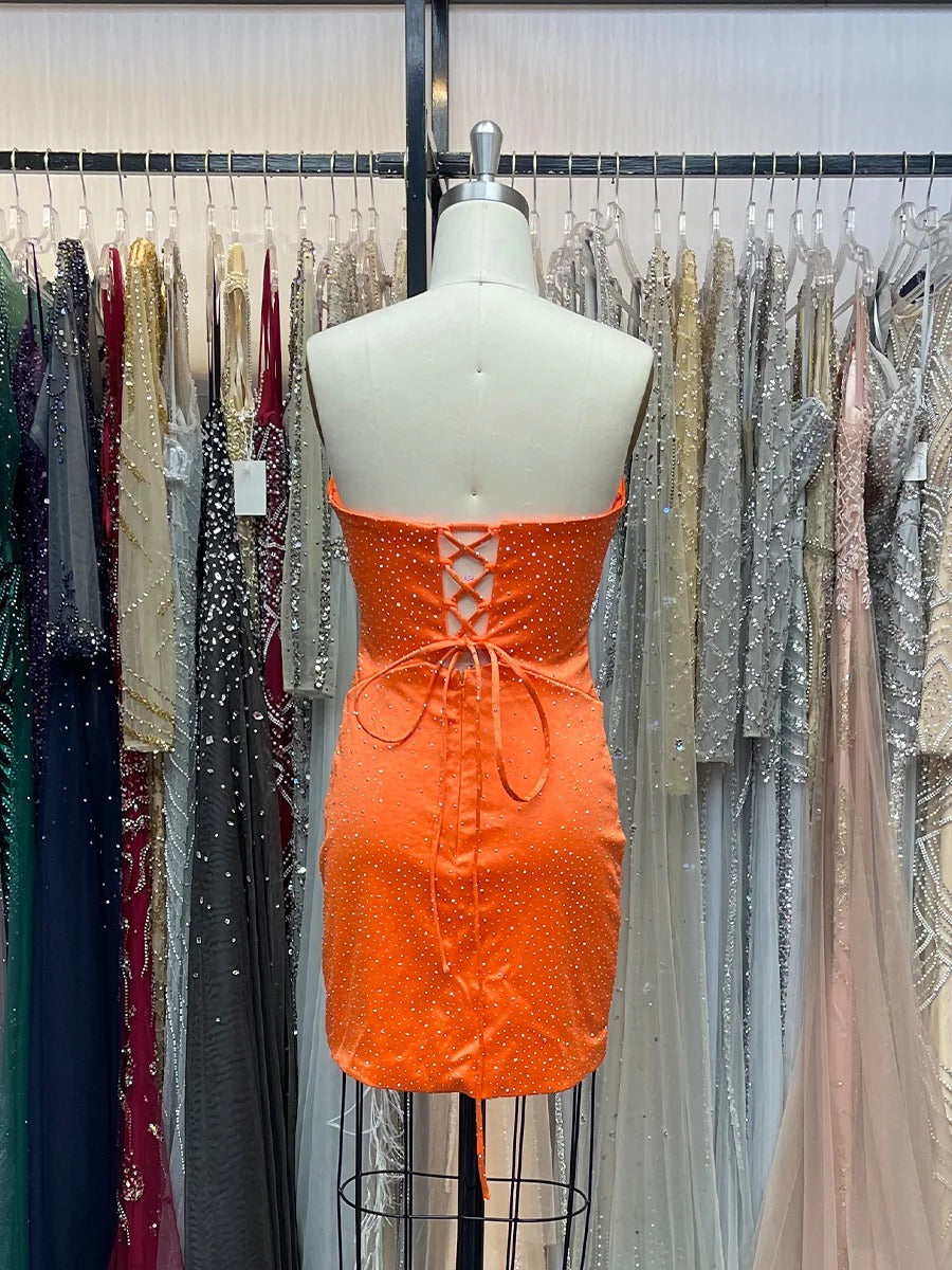 Bodycon Strapless Sweetheart Short Homecoming Dress with Keyholes