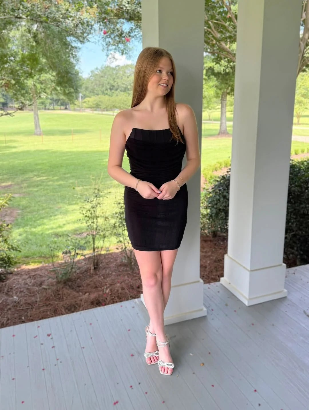Bodycon Strapless Short Satin Homecoming Dress