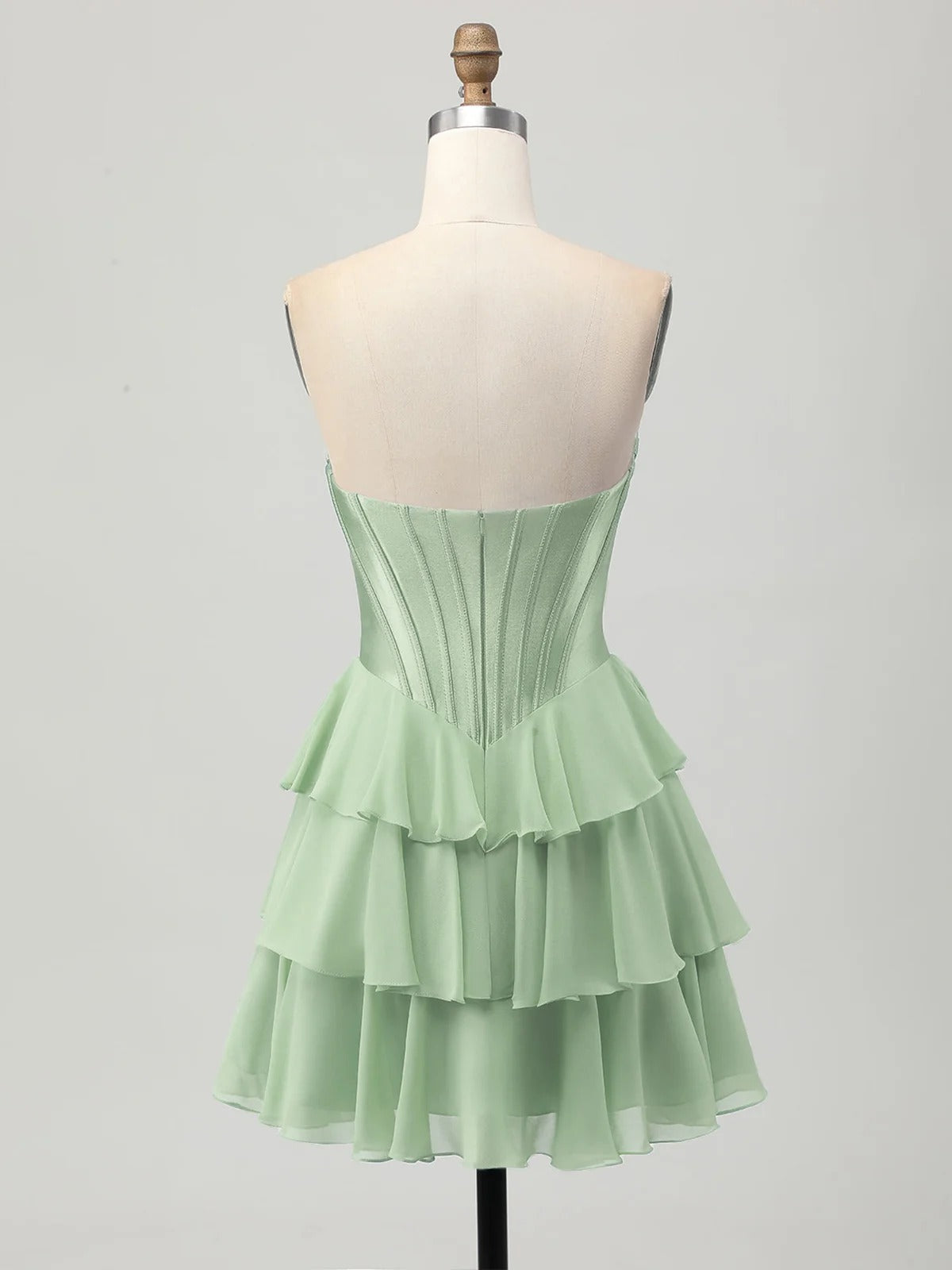 A Line Tiered Sweetheart Corset Short Homecoming Dress