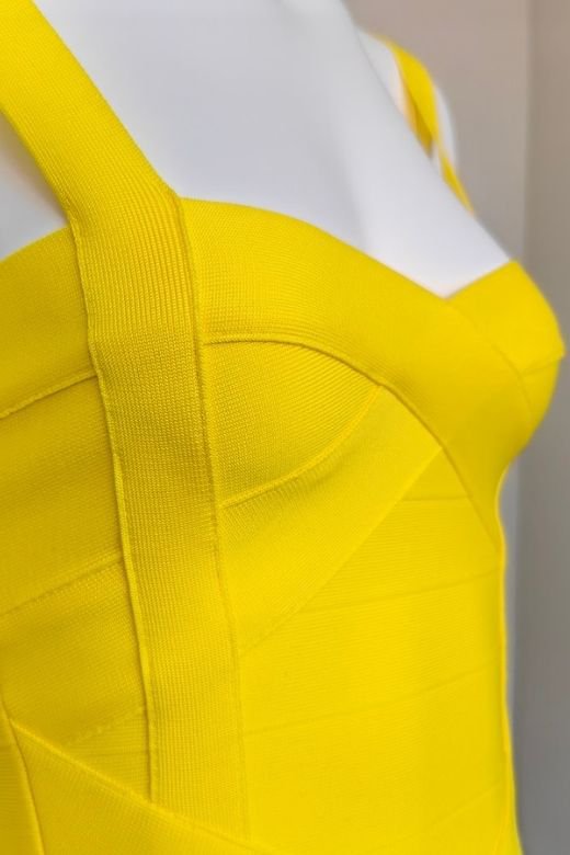 Heidi Bandage Midi Dress - Sun Yellow