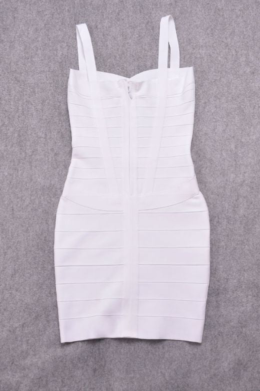 Heidi Bandage Mini Dress - White Pearl