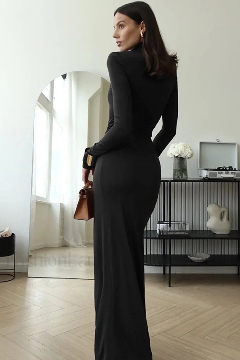 High Neck Patchwork Dress with Premium Everyday Styling