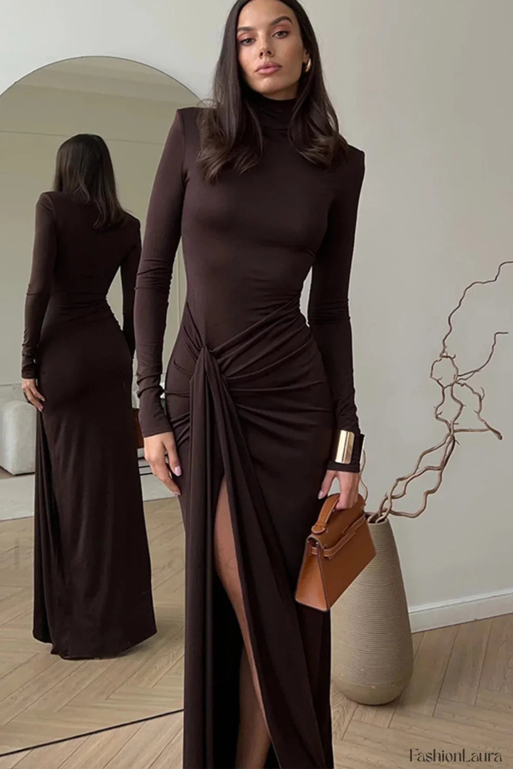 High Neck Patchwork Dress with Premium Everyday Styling