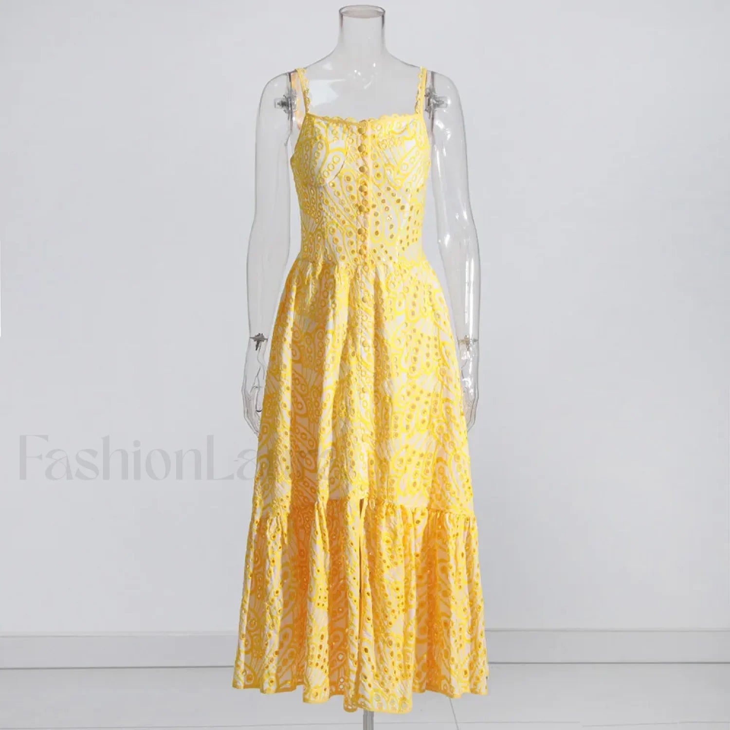 Hollow Out Square Dress with Relaxed Fit and Comfort Fit Design