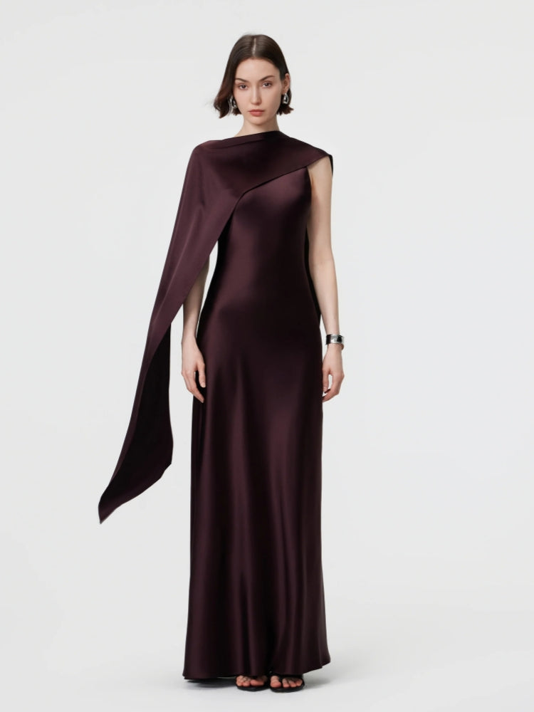 Convertible High-Neck Gown - Espresso