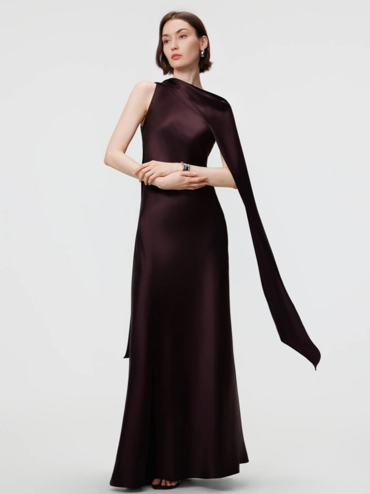 Convertible High-Neck Gown - Espresso