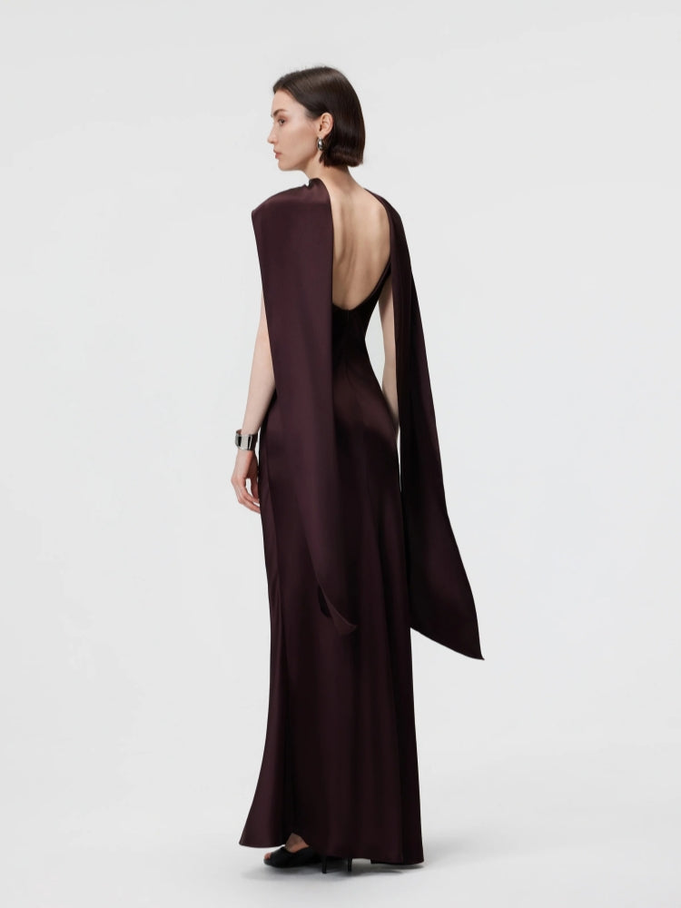 Convertible High-Neck Gown - Espresso