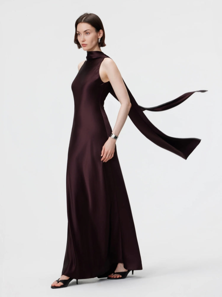 Convertible High-Neck Gown - Espresso