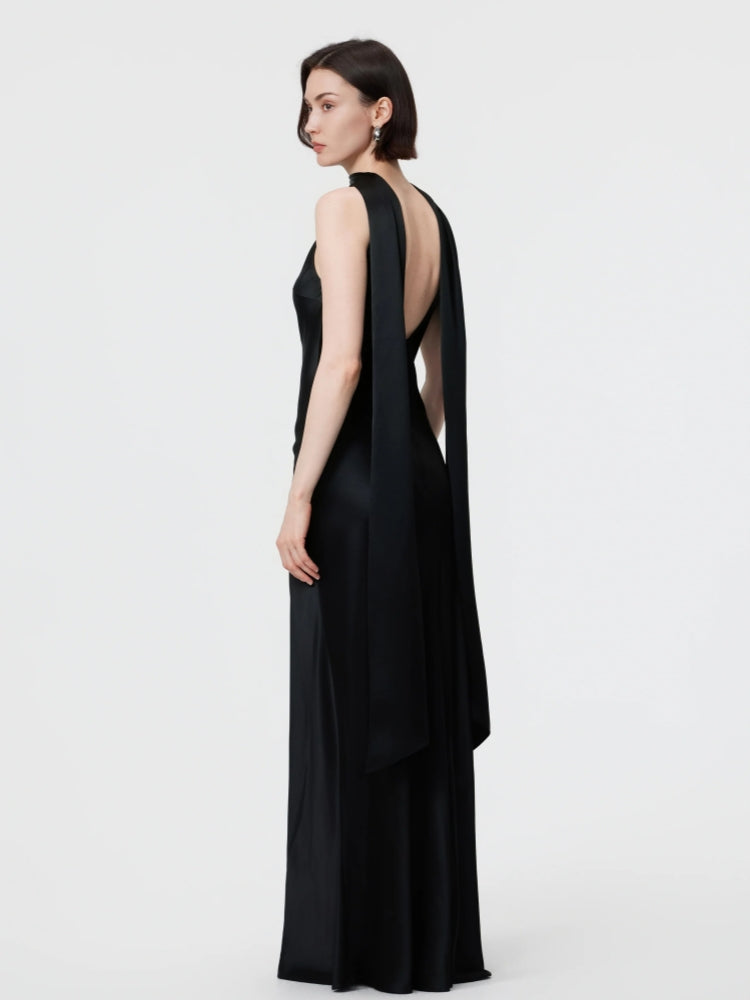 Convertible High-Neck Gown - Espresso