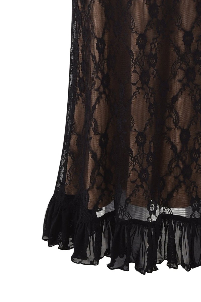 Daniela Effortless Maxi Dress with Ruffles and Floral Lace Premium Wardrobe Essential