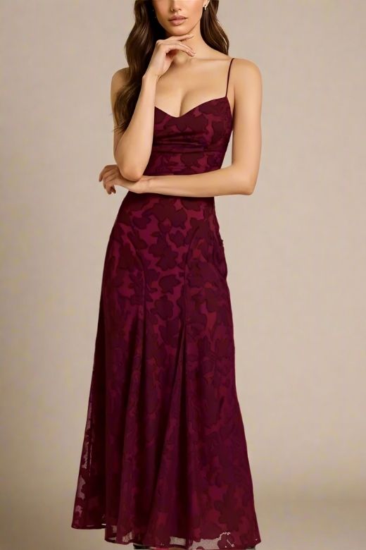 Ivy Bodycon Maxi Dress - Red Wine
