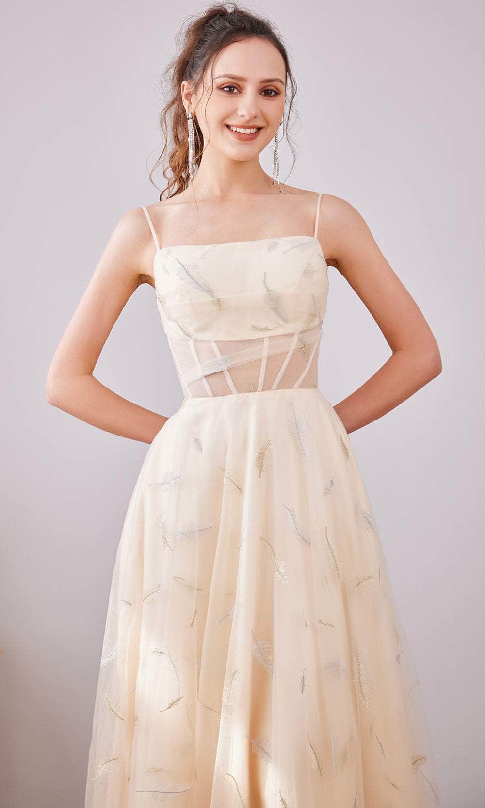 Straight Across A-Line Long Dress - View 9 | VelvetHem