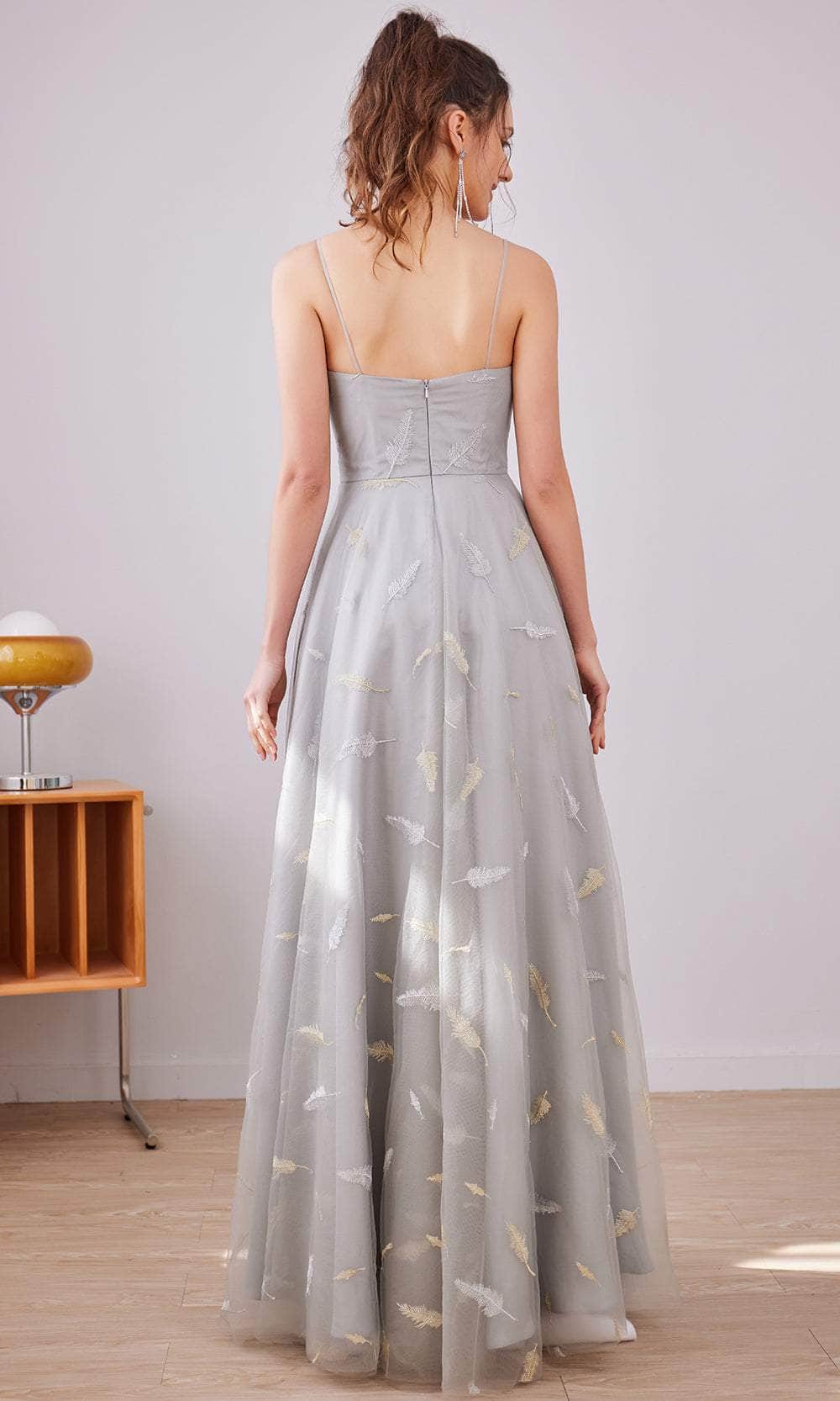 Straight Across A-Line Long Dress - View 3 | VelvetHem