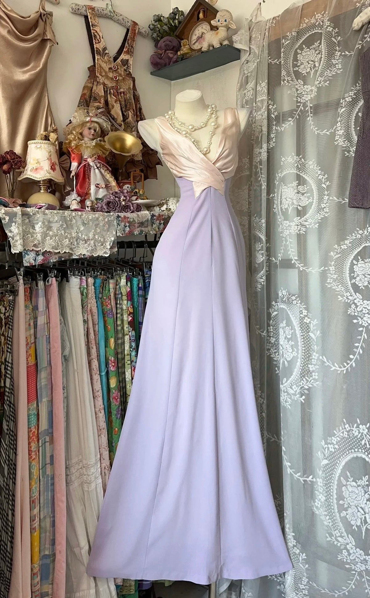 Light Purple Long Prom Dress Elegant Formal Evening Dress