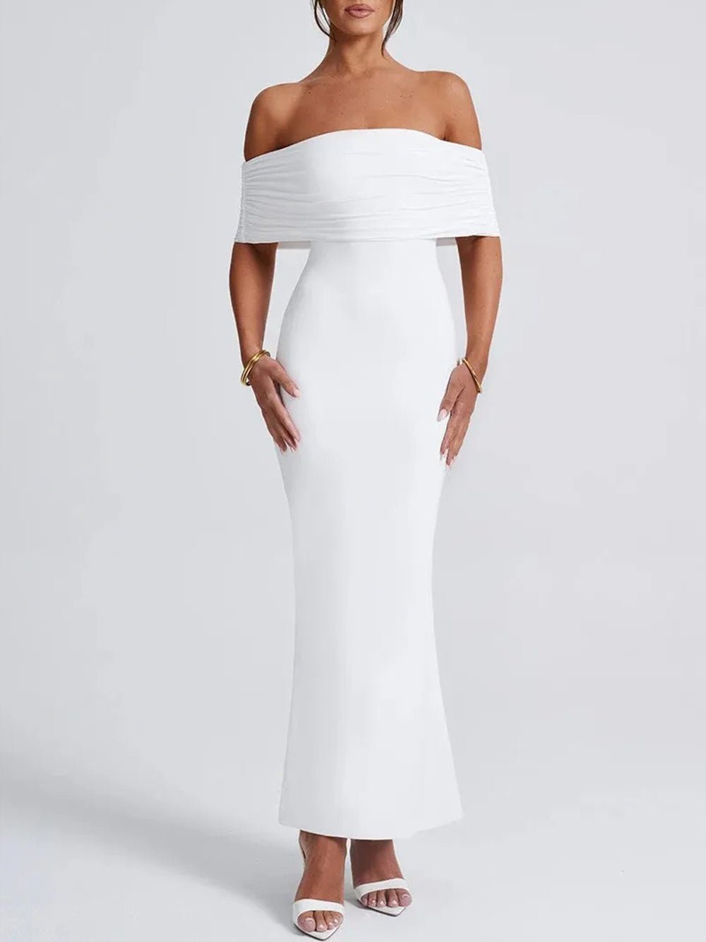 Jasmine Off Shoulder Sleeveless Maxi Dress - Fashion Pov