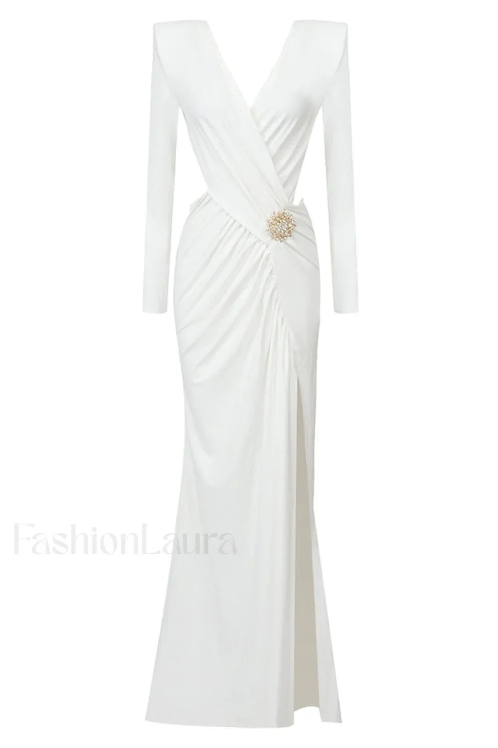 Jersey Elegant Long Dress S / White