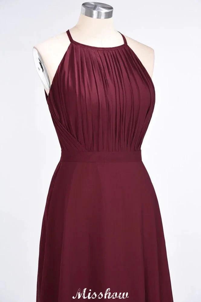 Jewel Sleeveless Floor-Length Bridesmaid Dress Ruffles Spaghetti aline Maid of Honor Dress (ZD12901)