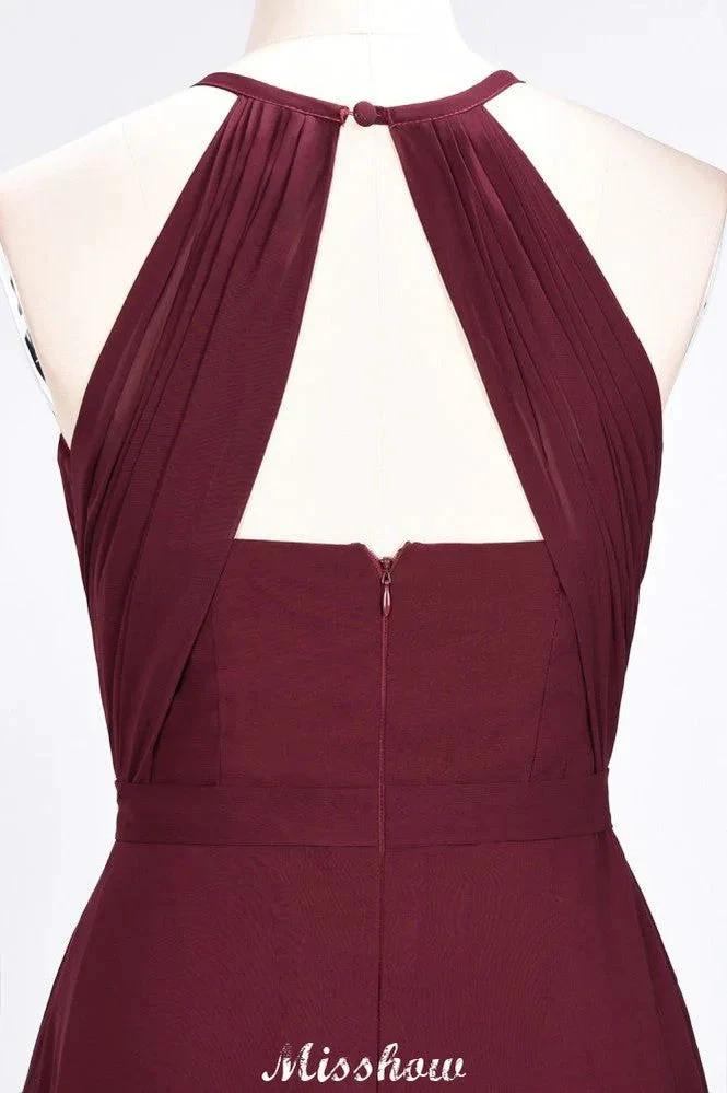 Jewel Sleeveless Floor-Length Bridesmaid Dress Ruffles Spaghetti aline Maid of Honor Dress (ZD12901)
