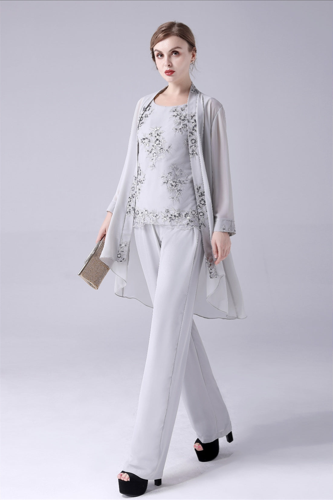 Jewel Strap Lace Sleeveless Casual mother's dress
