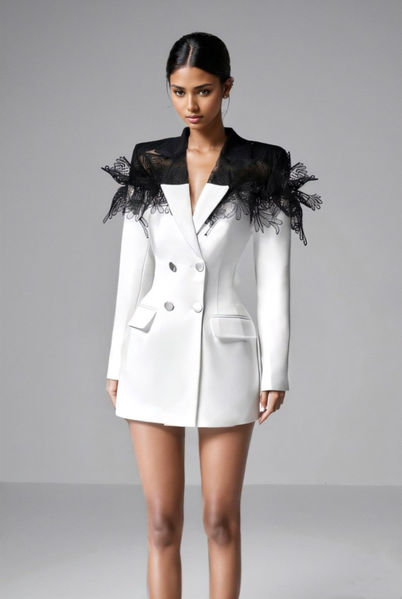 Marina Statement Lace Mini Blazer Dress Chic Silhouette Collection