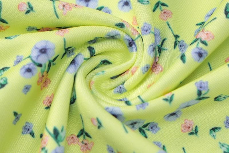 Flower print square neck backless contrast mini dress