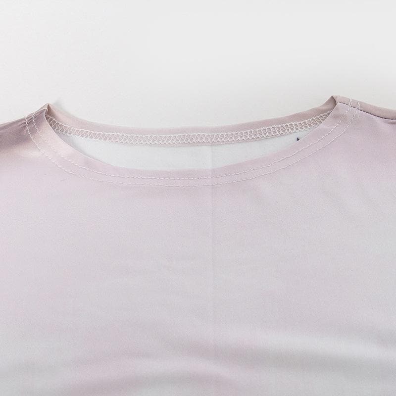 Long sleeve crewneck body print contrast mini dress