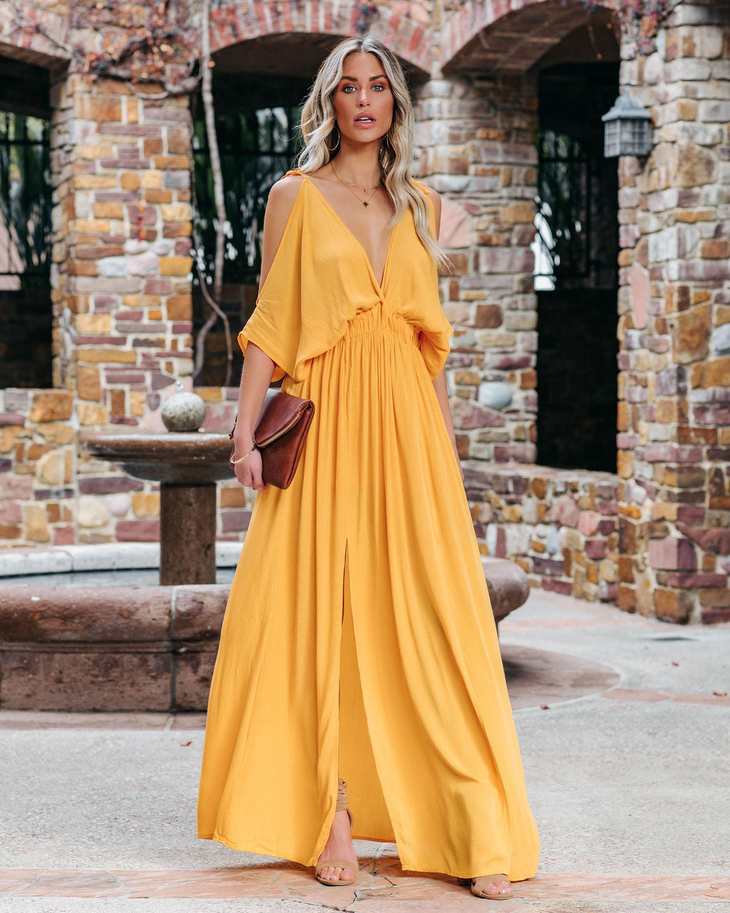 Korrine Cold Shoulder Maxi Dress Marigold