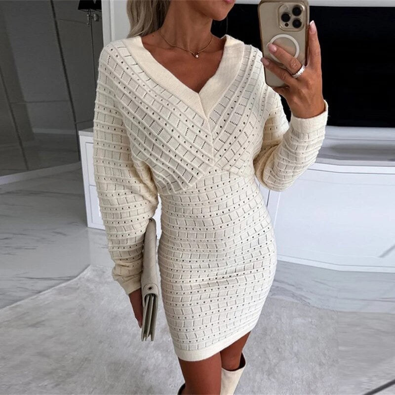 Tatiana Statement Short Dress with Long Sleeves Premium Wardrobe Essential