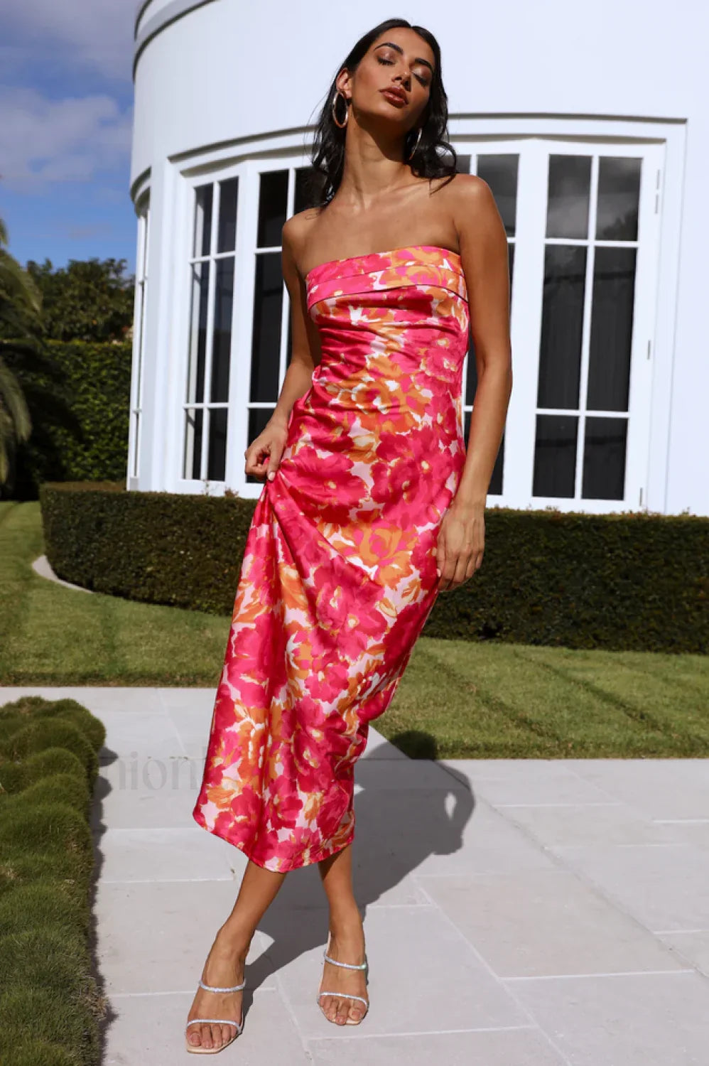 Kyra Satin Stylish Midi Dress