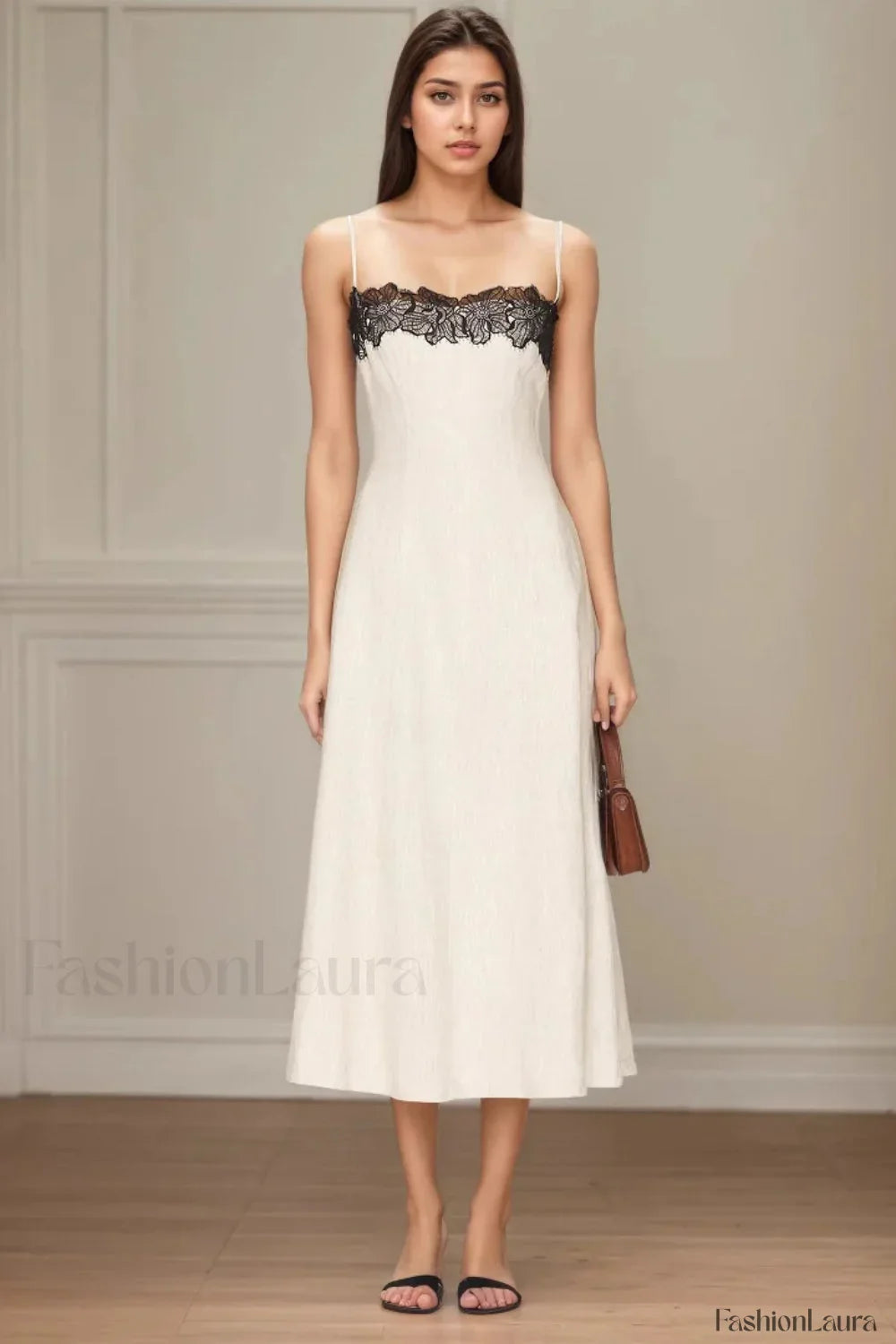 Lace Contrast Off Dress with Urban Everyday Styling Boutique Fashion Style