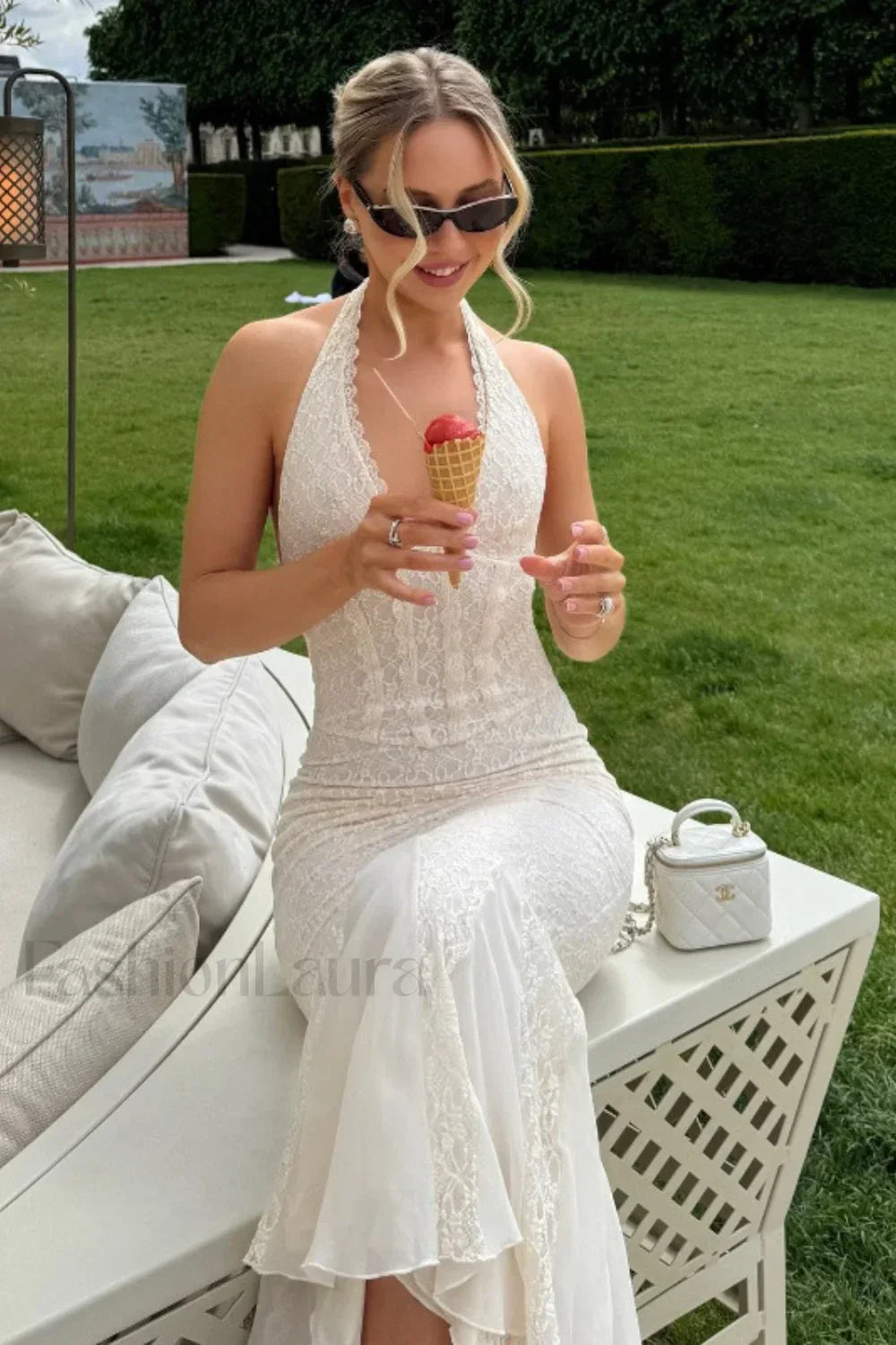 Lace Mesh Halter Dress with Premium Everyday Styling Boutique Fashion Style