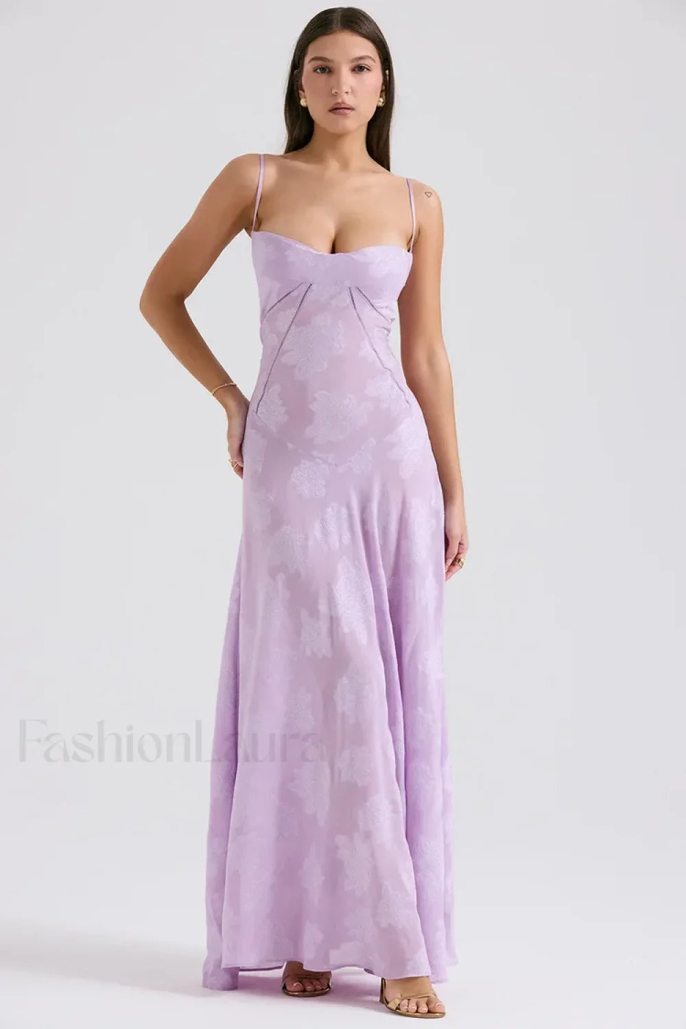 Lace-up Black Prom Maxi Dress