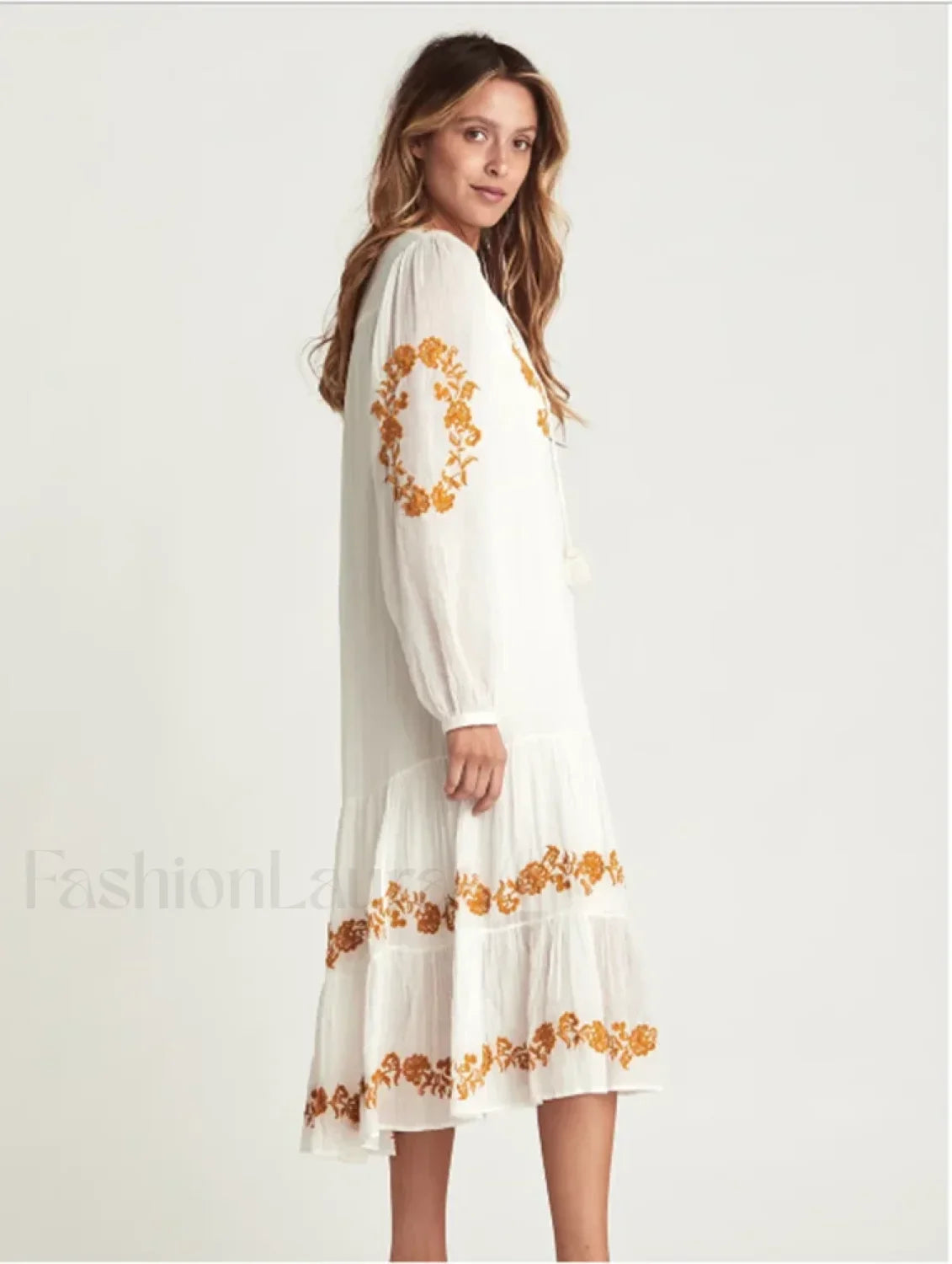 Lace-Up Mini Boho Dress