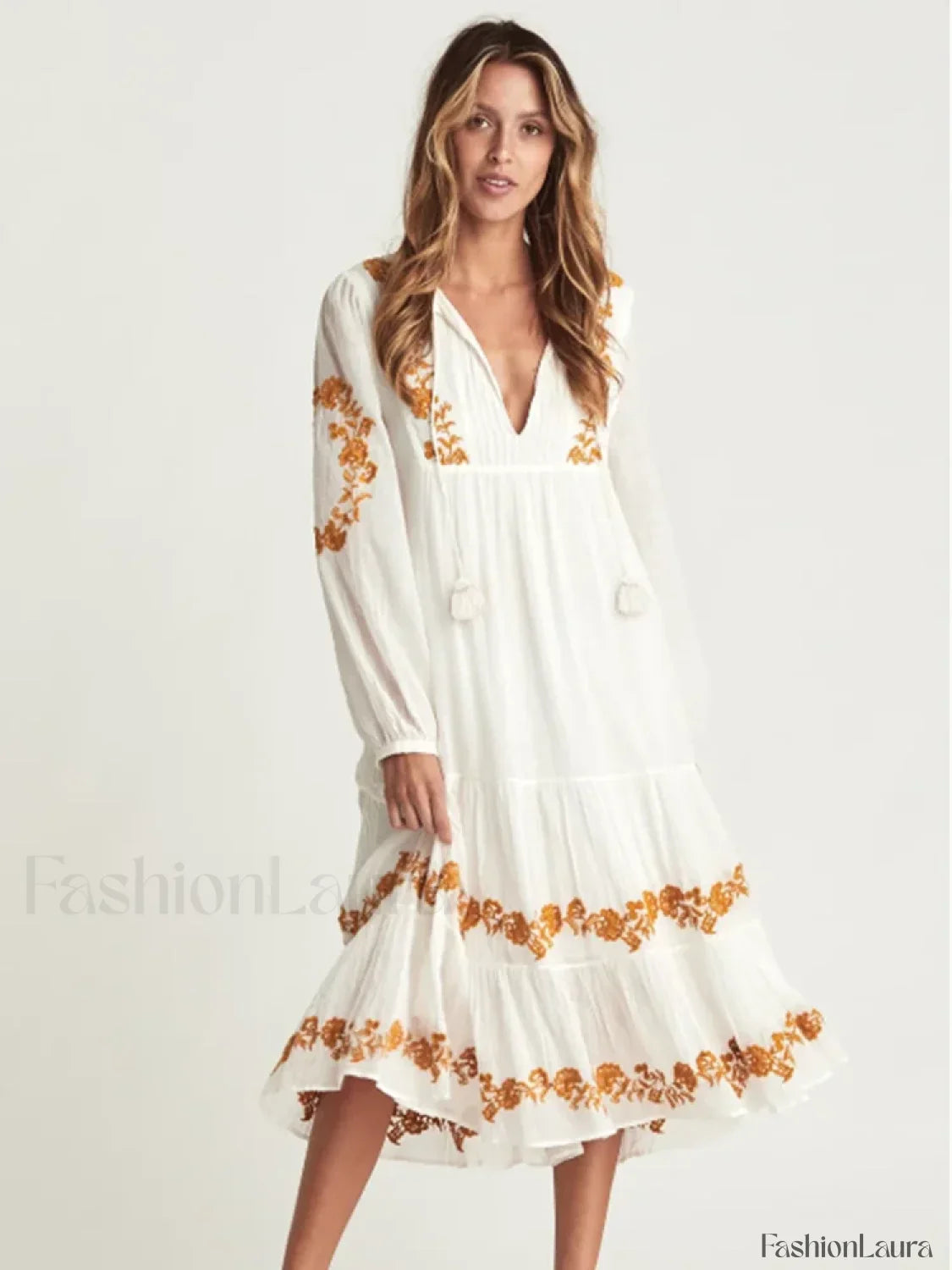 Lace-Up Mini Boho Dress