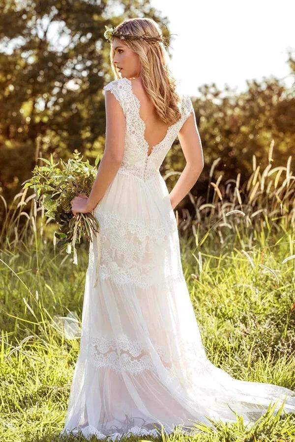 Latest Long A-line Sweetheart Empire Waist Lace Tulle Wedding Dress (ZD14367)