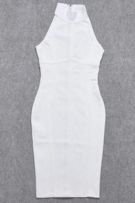 Lea Bandage Midi Dress - White Pearl