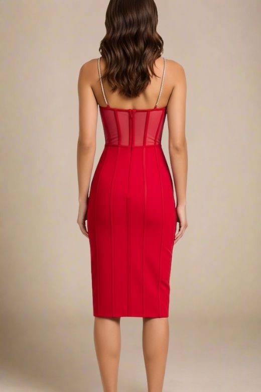 Leah Bodycon Dress - Lipstick Red