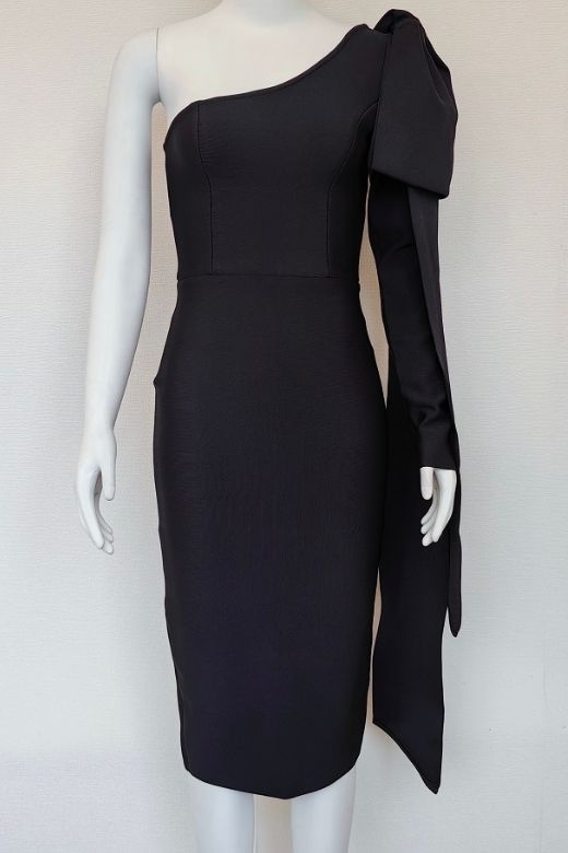 Lela Long Sleeve Bandage Midi Dress - Classic Black